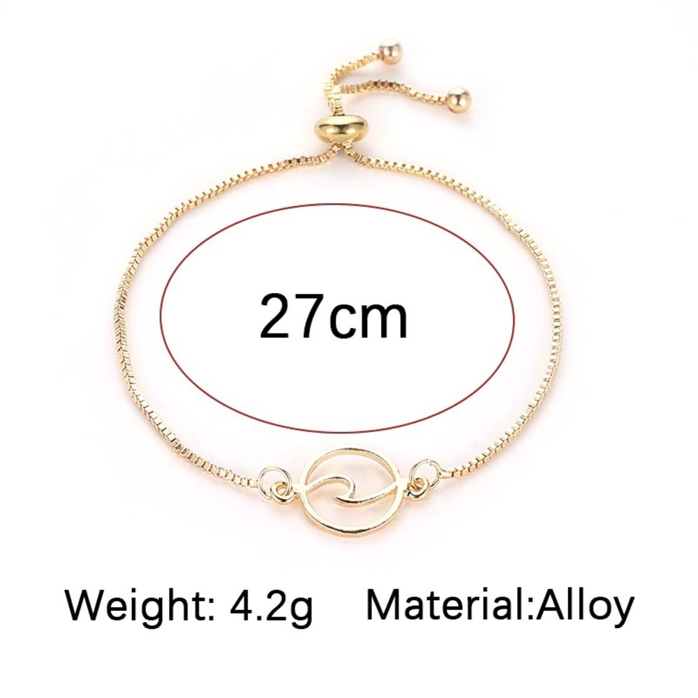 Wave Adjustable Clasp Bracelet in Silver and Gold - Picture 6 of 6